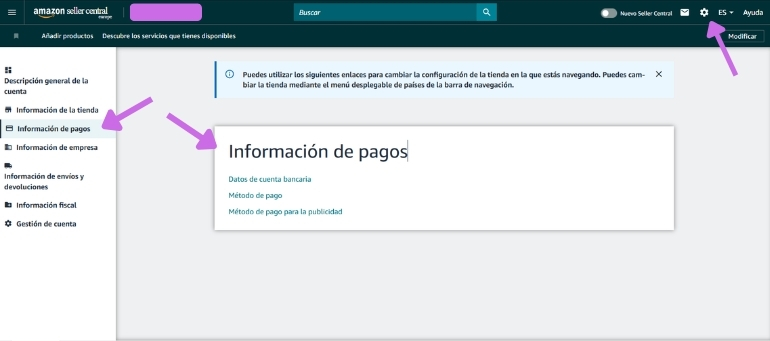 Informacion de pagos para empezar a vender en Amazon FBA