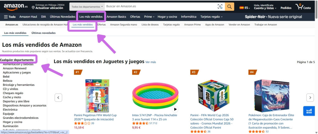 Los productos más vendidos en amazon