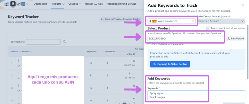 Como usar Keyword Tracker